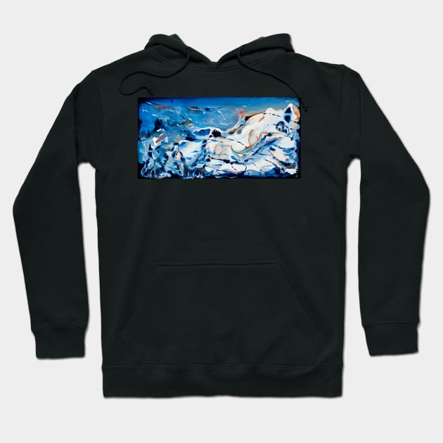 'The Whales'.........Acrylic Abstract Hoodie by RealZeal